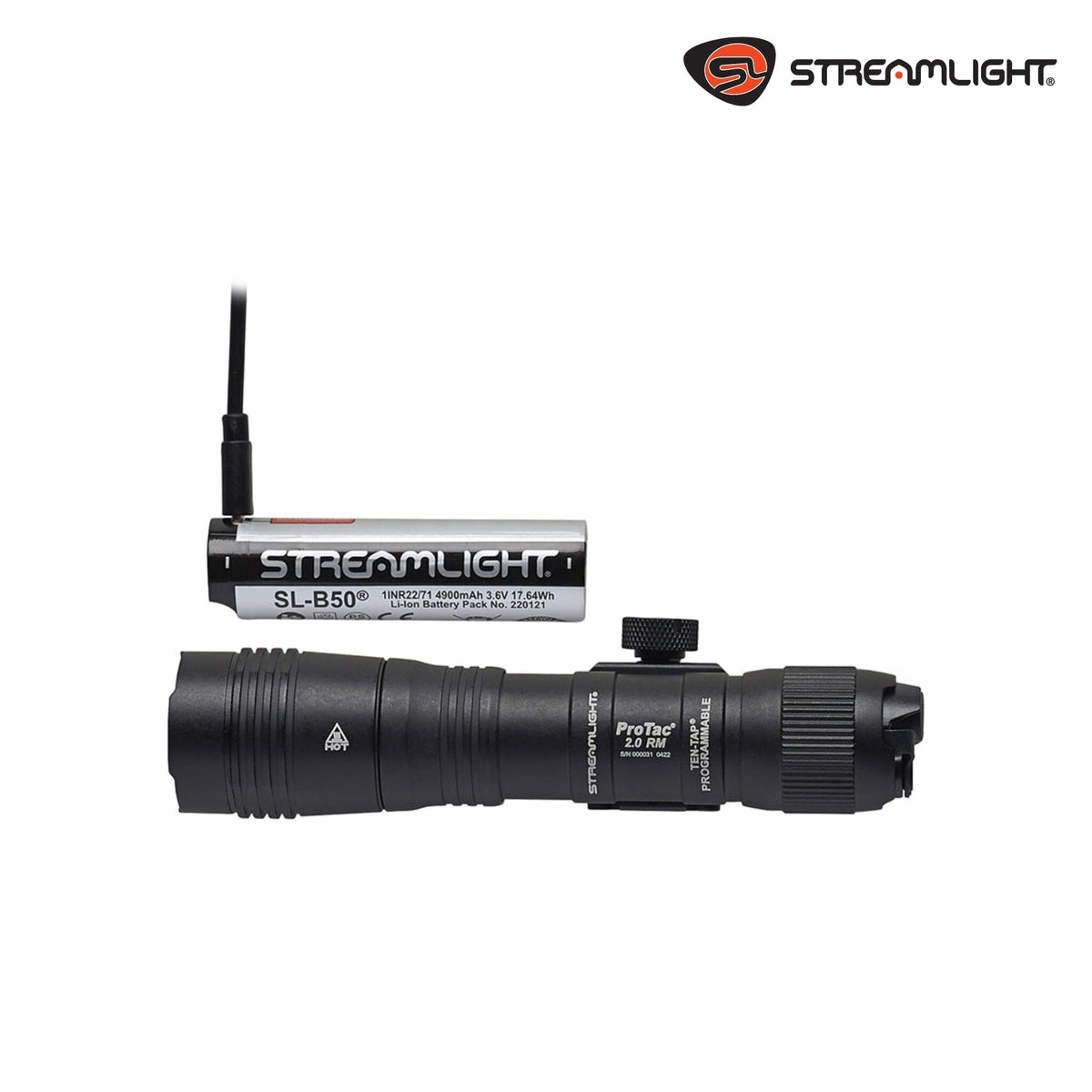 Streamlight ProTac 2.0 Rail Mount weapon light running 11 hours on its 250-lumen low setting