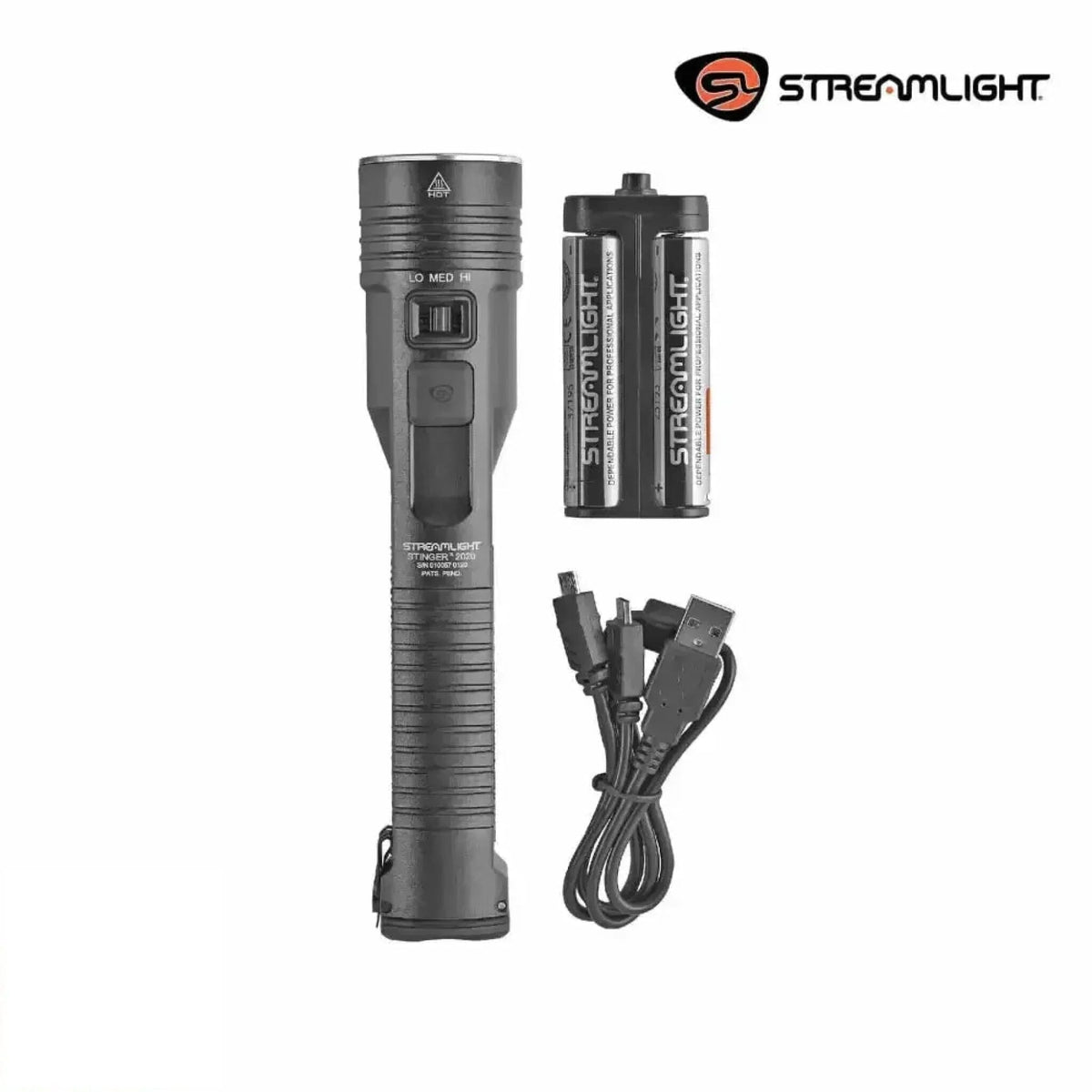 Streamlight Stinger 2020 rechargeable flashlight running twin SL-B26 USB-rechargeable lithium-ion cells