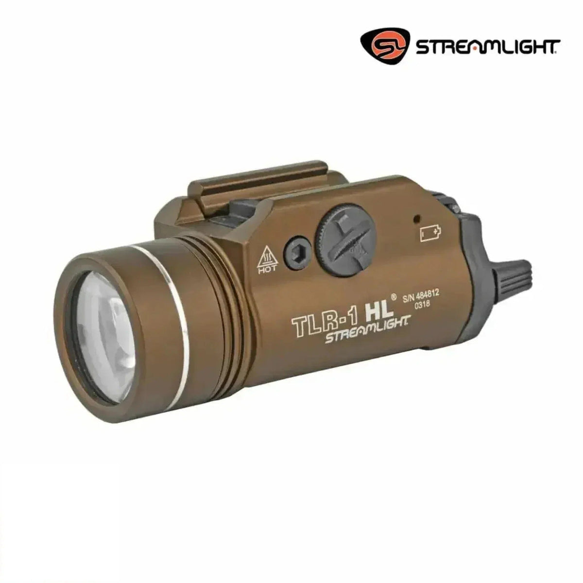Streamlight TLR-1 HL weapon light in FDE Brown with 1000 lumens reaching 283 metres