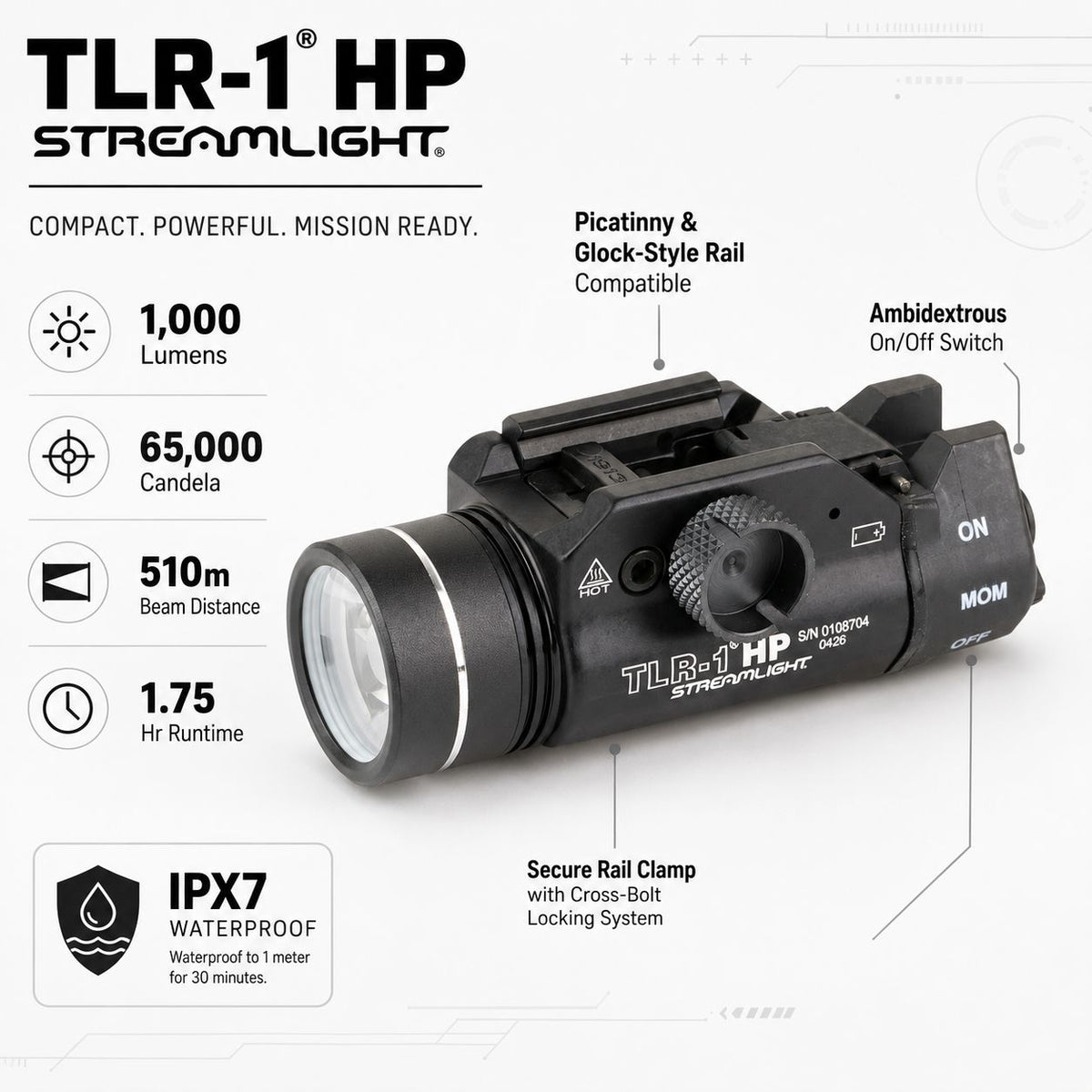 Streamlight TLR-1 HP Long Gun Kit Weapon Light 1000 Lumens – 59152