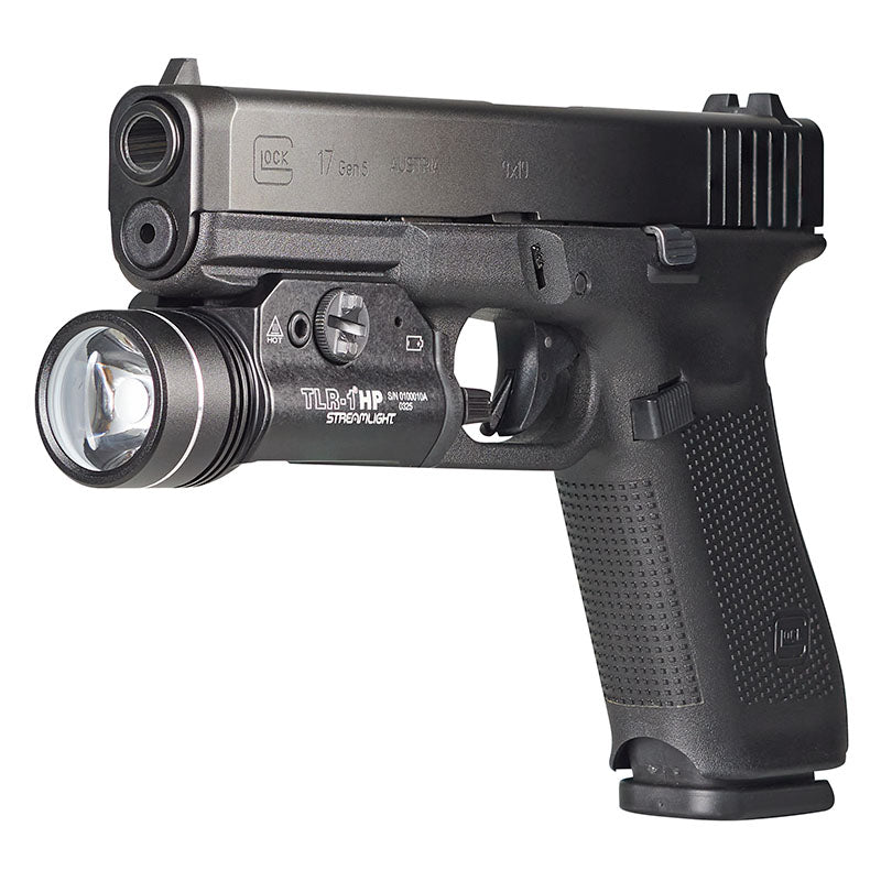 Streamlight TLR-1 HP weapon light with its deep parabolic reflector for long throw