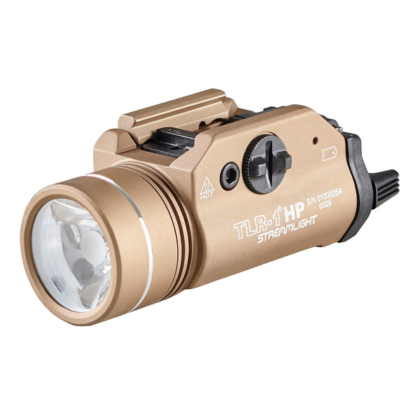 Streamlight TLR-1 HP weapon light in Flat Dark Earth with 1000 lumens focused to 65,000 candela