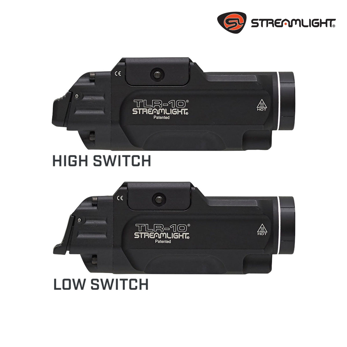 Streamlight TLR-10 Flex weapon light with red laser running two CR123A cells at 4.62 oz