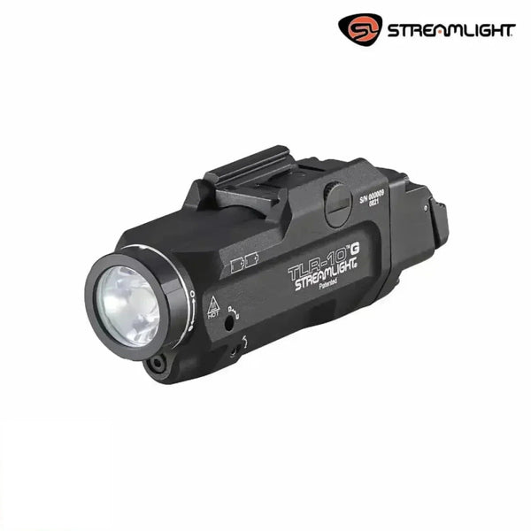 Streamlight TLR-10 G Flex weapon light with green laser producing 1000 lumens and 10,000 candela