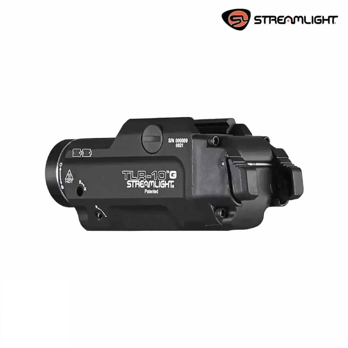 Streamlight TLR-10 G Flex weapon light with green laser with interchangeable high and low rear switches