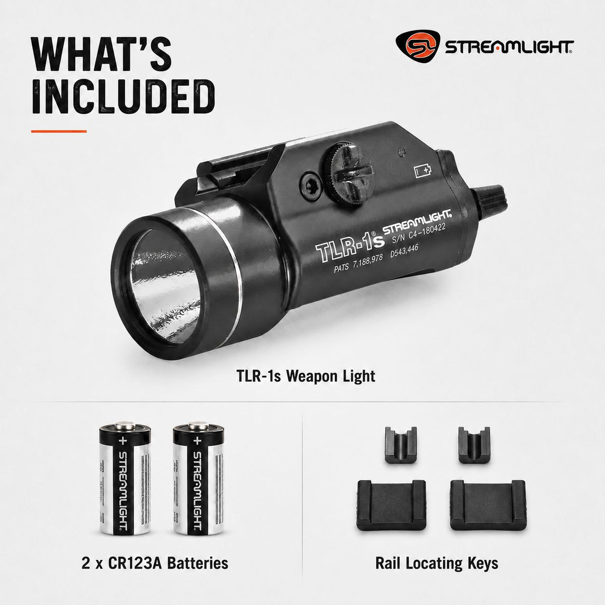 Streamlight TLR-1s weapon light with strobe with a BOROFLOAT glass lens