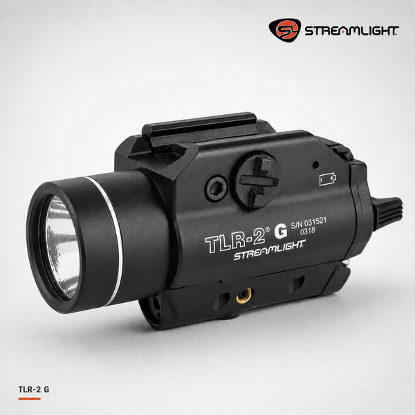 Streamlight TLR-2 G weapon light with green laser producing 300 lumens and 12,000 candela