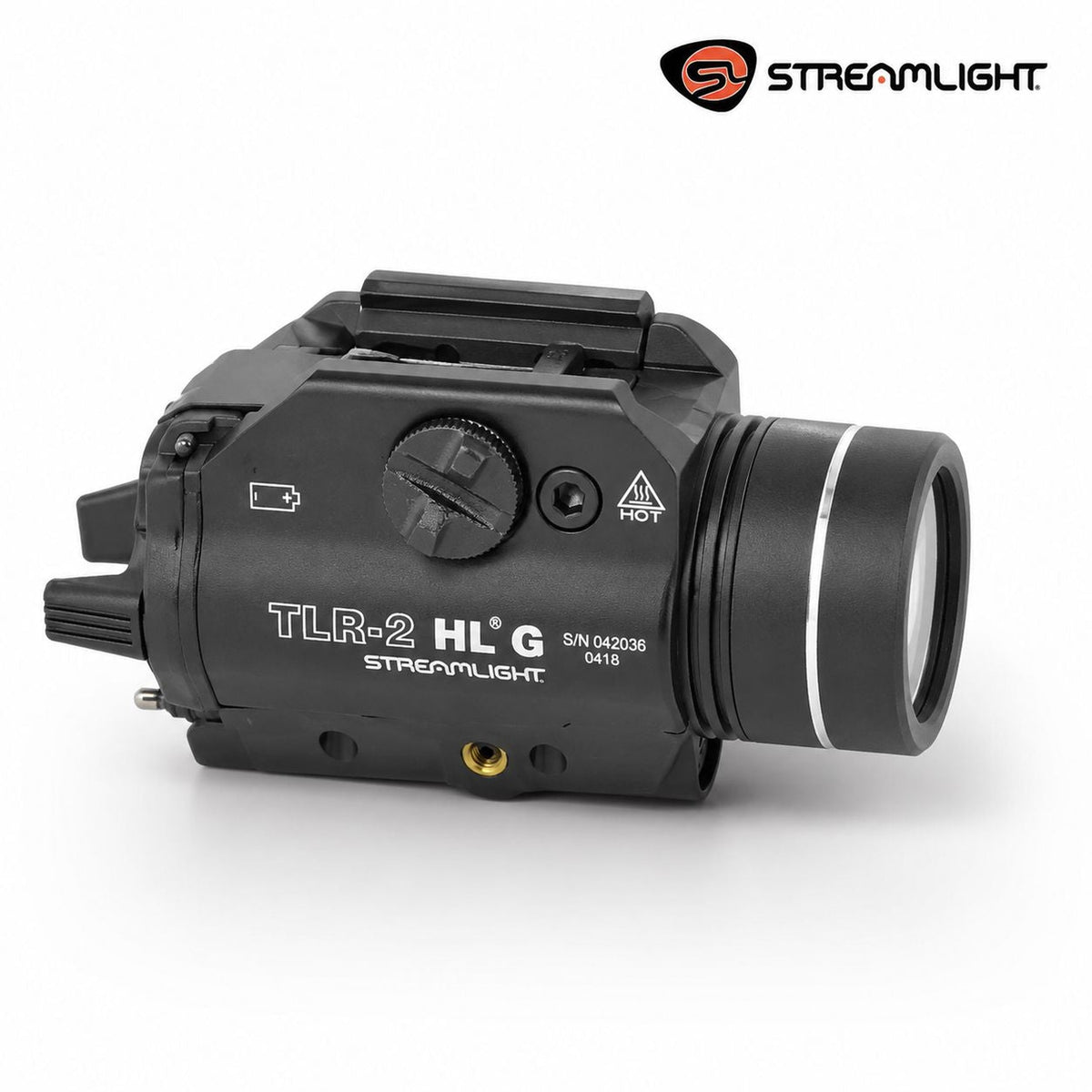 Streamlight TLR-2 HL G weapon light with green laser running two CR123A cells for 1.5 hours