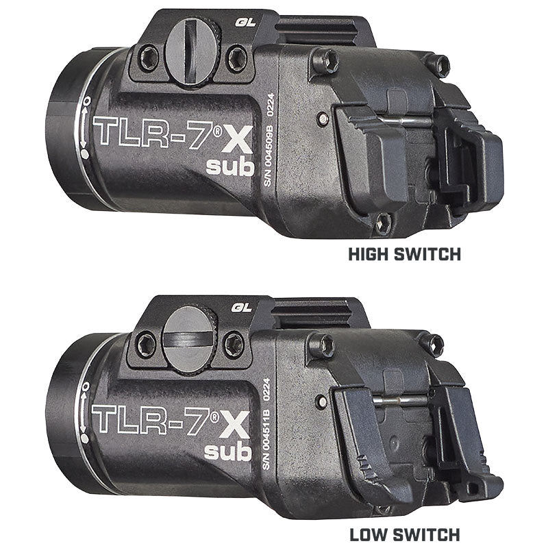 Streamlight TLR-7 X Sub weapon light for 1913 short rails, 500 lumens from one CR123A