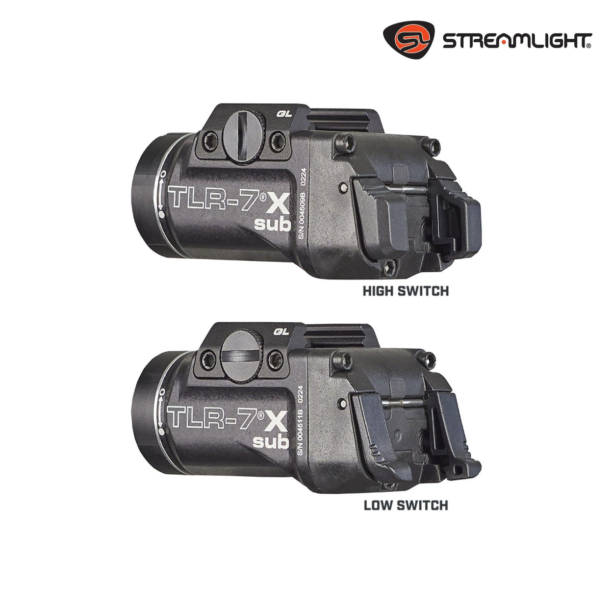 Streamlight TLR-7 X sub weapon light for the SIG Sauer P365 and P365 XL running SL-B9 rechargeable or CR123A power