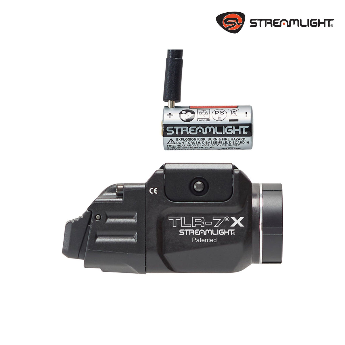 Streamlight TLR-7 X USB weapon light in black running multi-fuel on an SL-B9 rechargeable pack or CR123A