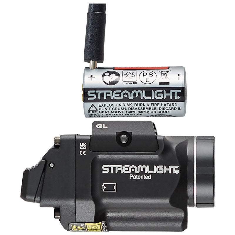Streamlight TLR-8 HL X G Sub weapon light with green laser beside the white LED bezel