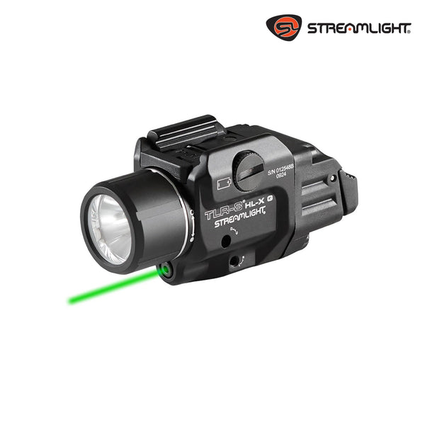 Streamlight TLR-8 HL-X G USB weapon light with a green aiming laser and 1000 lumen white LED