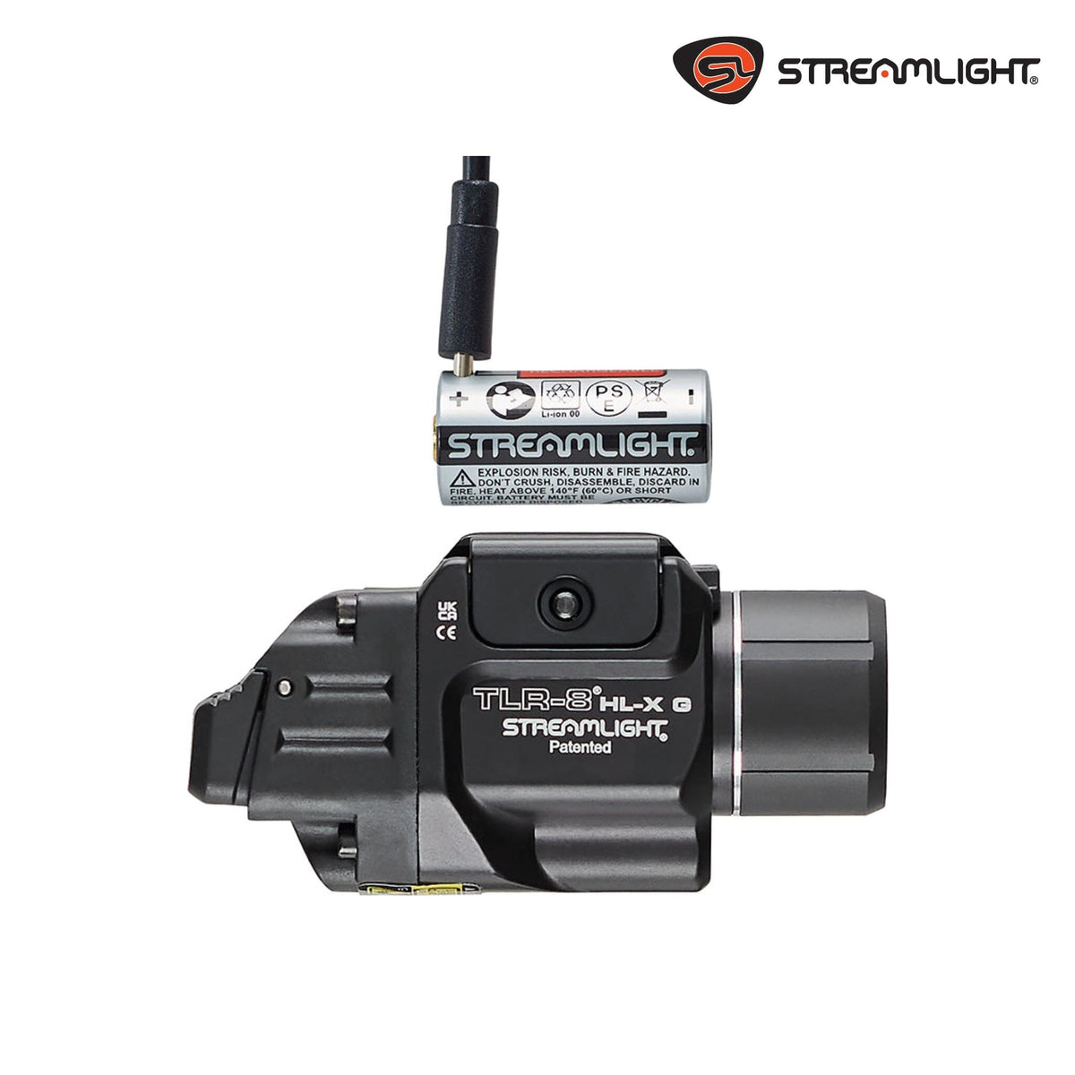 Streamlight TLR-8 HL-X USB weapon light with laser with an integrated aiming laser alongside the white LED