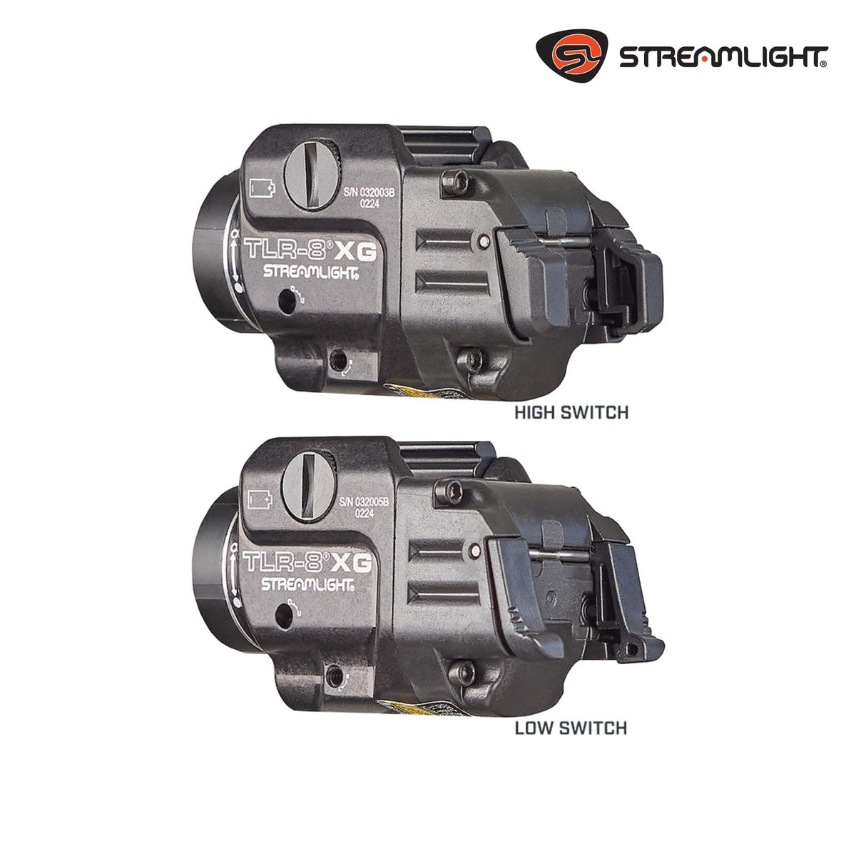 Streamlight TLR-8 X G weapon light with green laser at 2.58 inches long for compact pistols