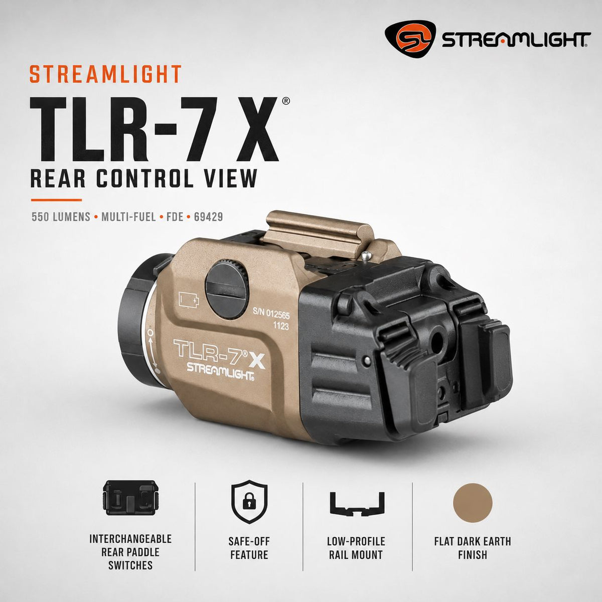 Streamlight TLR-8 X sub Weapon Light 500 Lumens Red Laser 1913 Rail – 69418