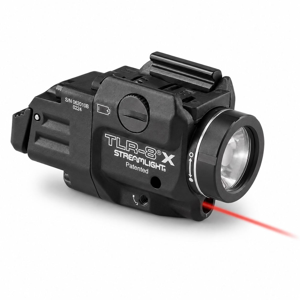 Streamlight TLR-8 X weapon light with red laser with 5,000 candela reaching 141 metres