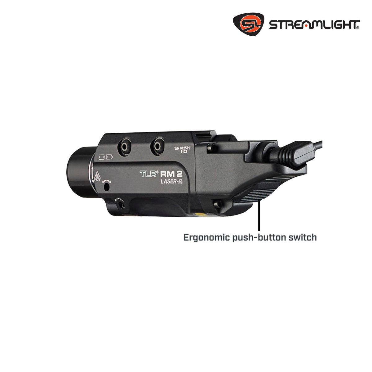 Streamlight TLR RM 2 Laser weapon light system with red laser on two CR123A cells for 1.5 hours
