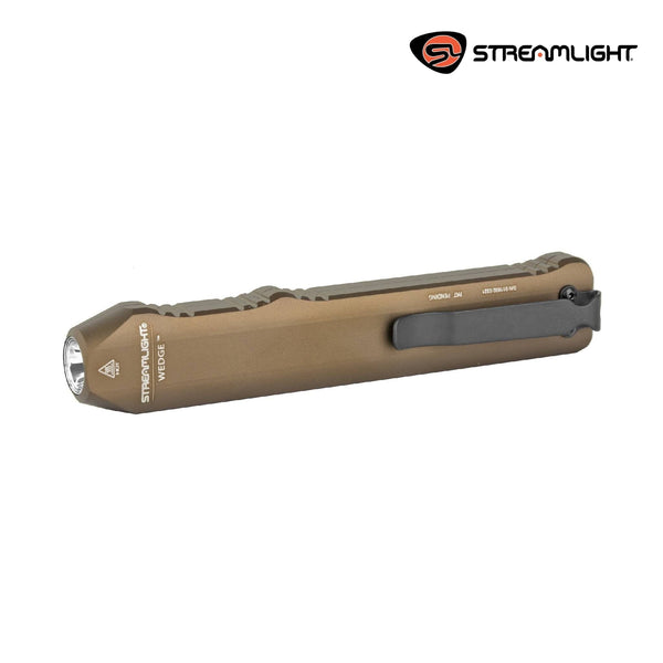 Streamlight Wedge EDC flashlight in coyote tan with 300 lumens and a 1000-lumen THRO burst