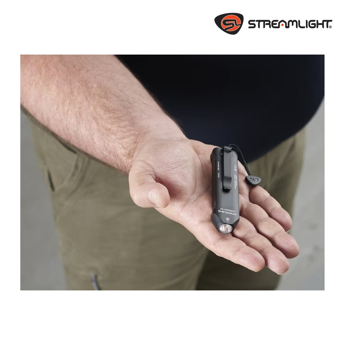 Streamlight Wedge XT EDC flashlight in coyote tan charging over USB-C at 2.62 oz