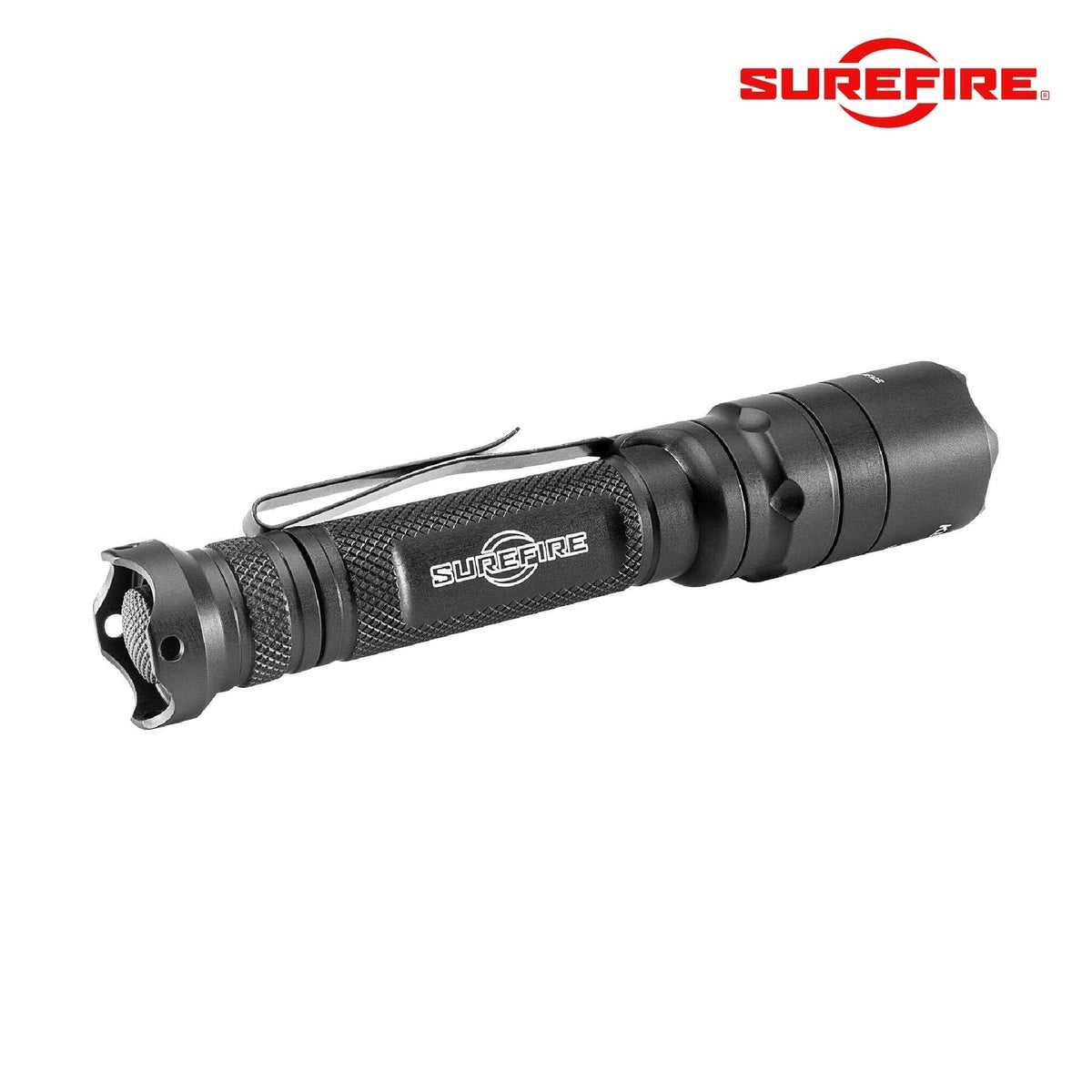 SureFire E2D Defender Ultra tactical flashlight machined from aerospace aluminium with a Mil-Spec anodised finish