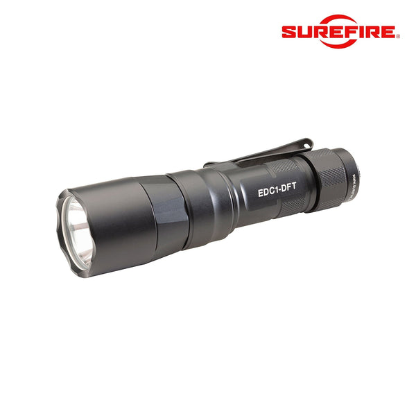 SureFire EDC1-DFT Turbo Dual Fuel tactical flashlight producing 650 lumens in black