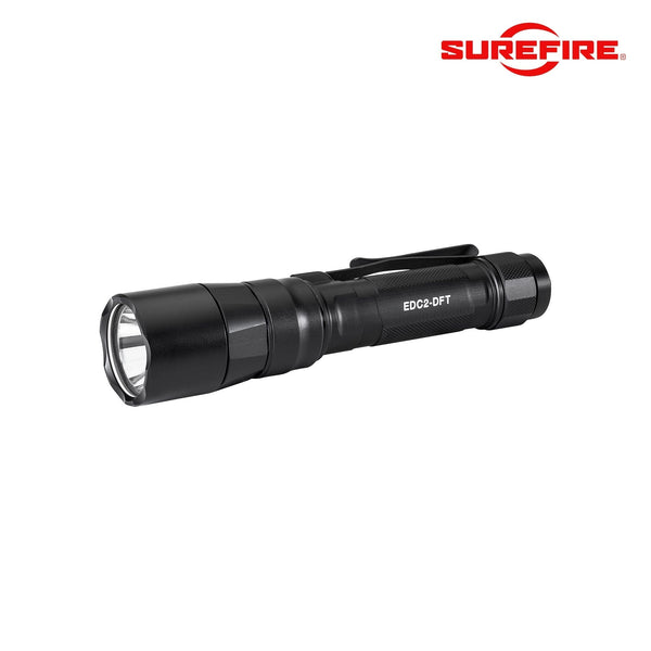 SureFire EDC2-DFT Turbo Dual Fuel tactical flashlight producing 1200 lumens in black