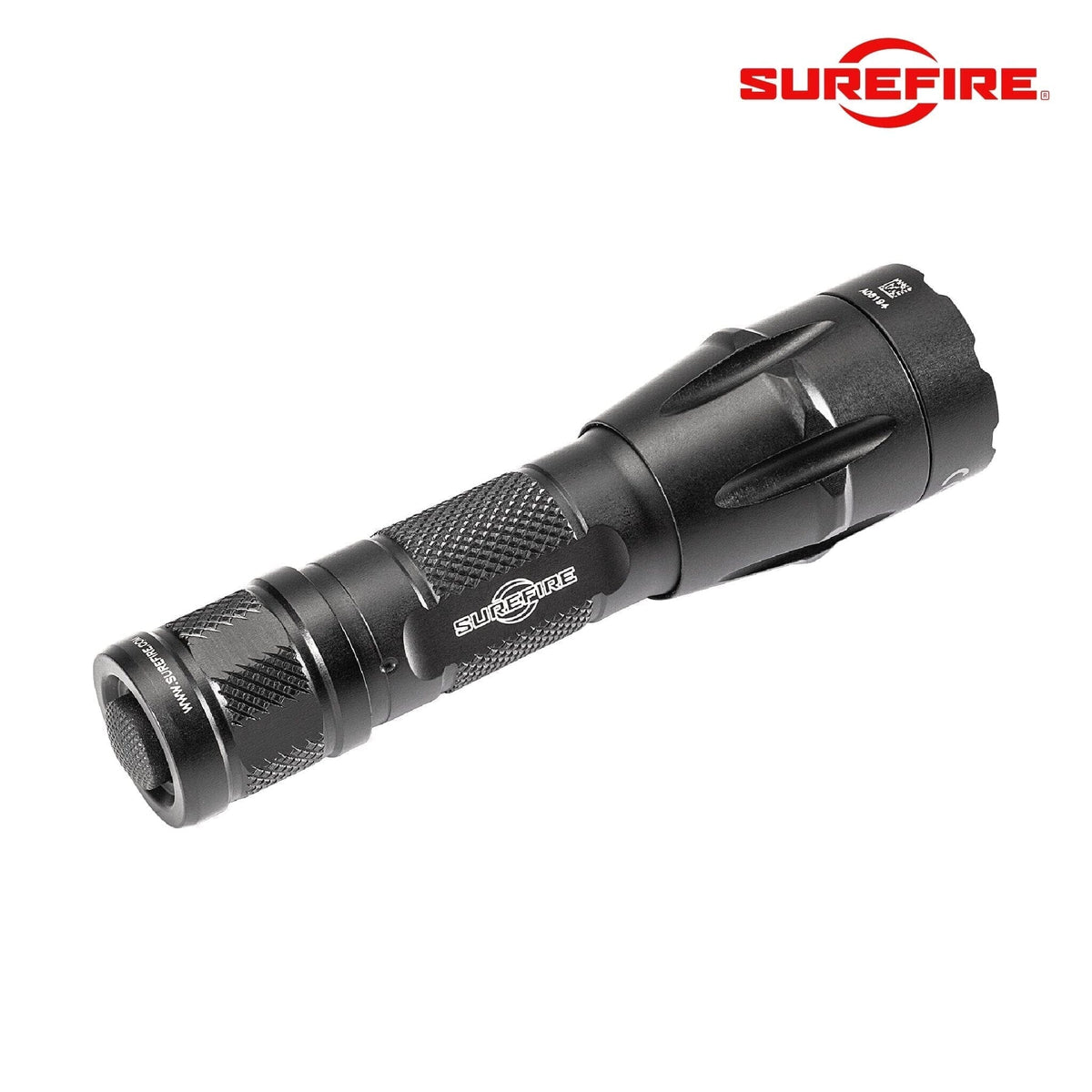 SureFire Fury IntelliBeam Dual Fuel tactical flashlight running on CR123A or a rechargeable 18650 cell