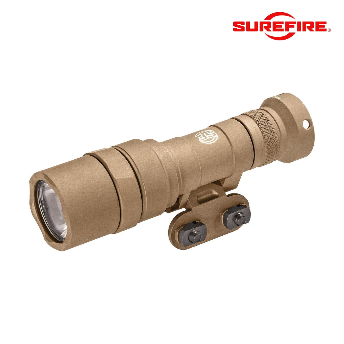 SureFire M340C Mini Scout Light Pro weapon light in tan powered by a single CR123A lithium cell