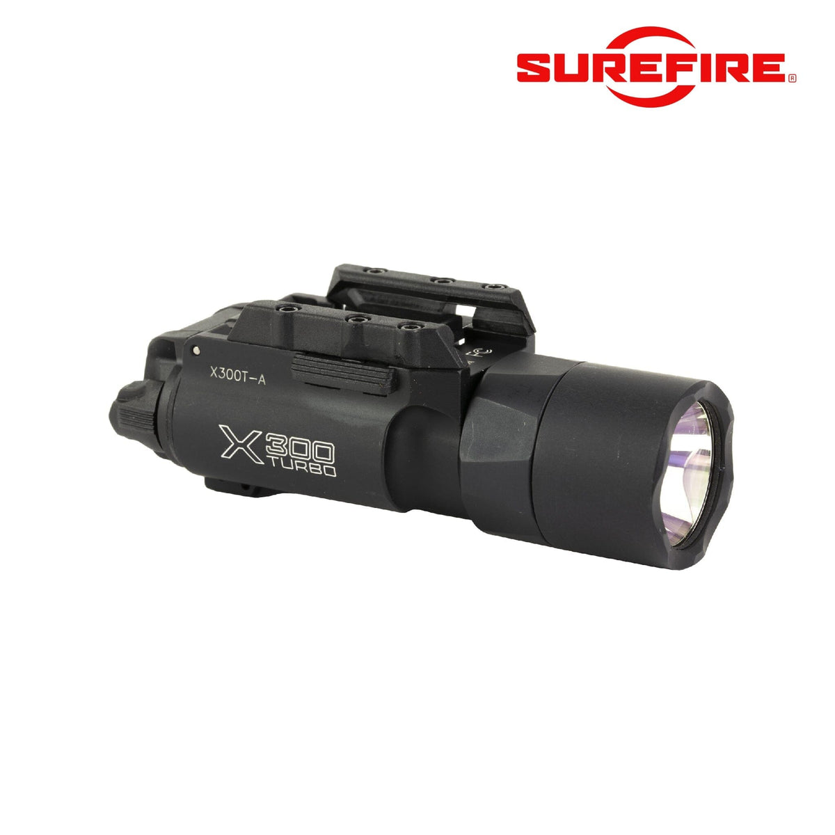 SureFire X300T-A Turbo weapon light with an ambidextrous toggle switch and Rail-Lock mount