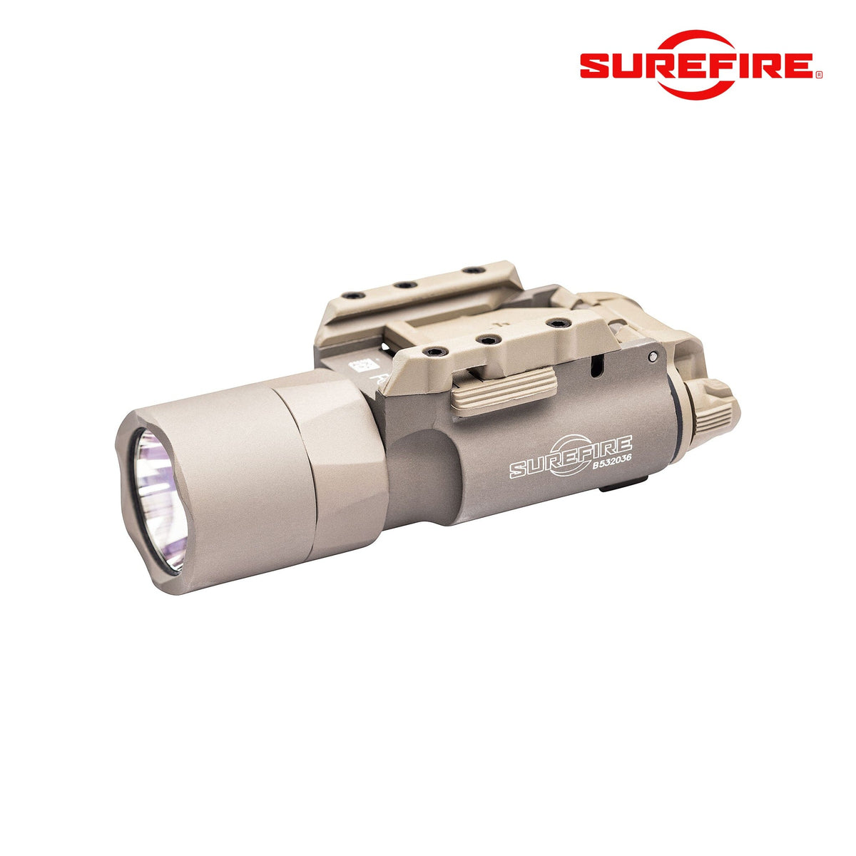SureFire X300T-A Turbo weapon light in tan with high candela turbo throw for pistols