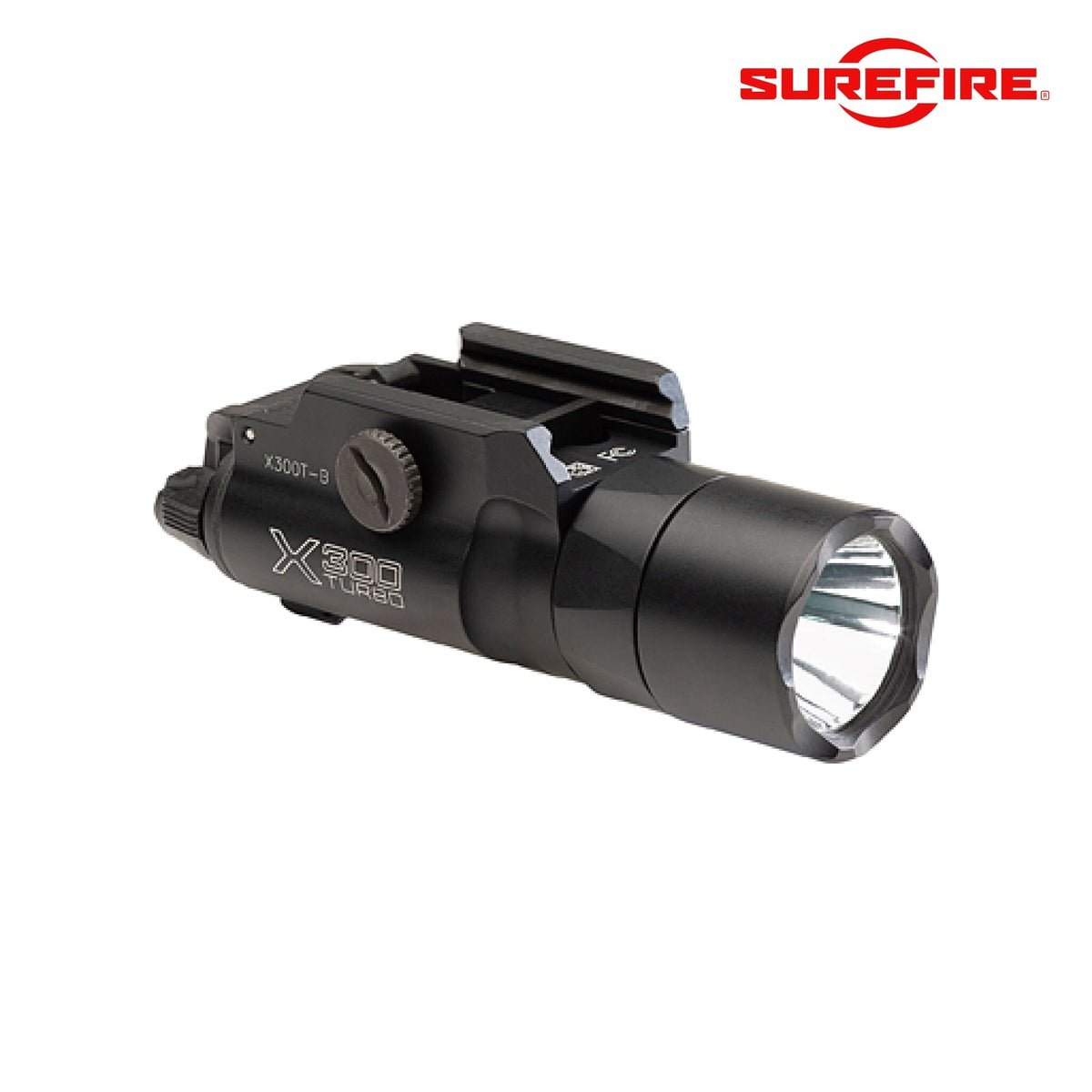 SureFire X300T-B Turbo weapon light with the Rail-Lock mount for Picatinny and Universal handgun rails