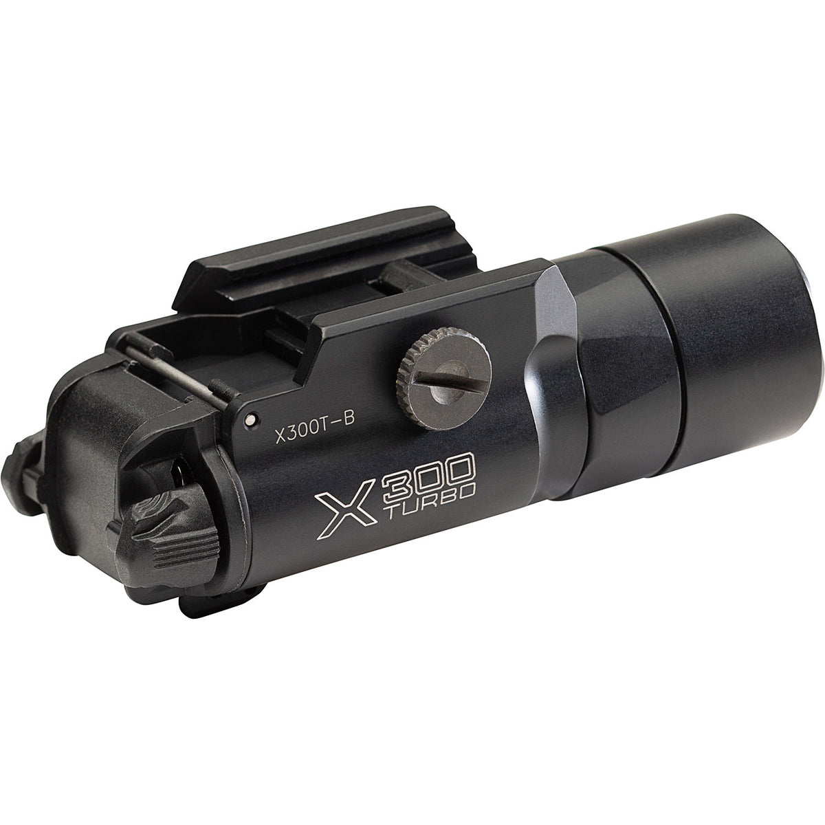 SureFire X300T-B Turbo weapon light seen from the rear with its ambidextrous switch levers