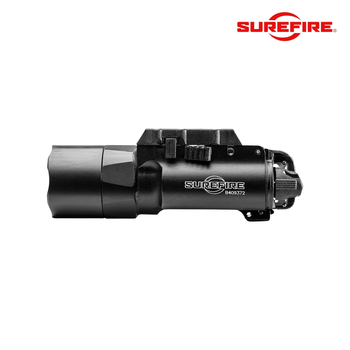 SureFire X300U-A Ultra weapon light in black with an ambidextrous toggle switch