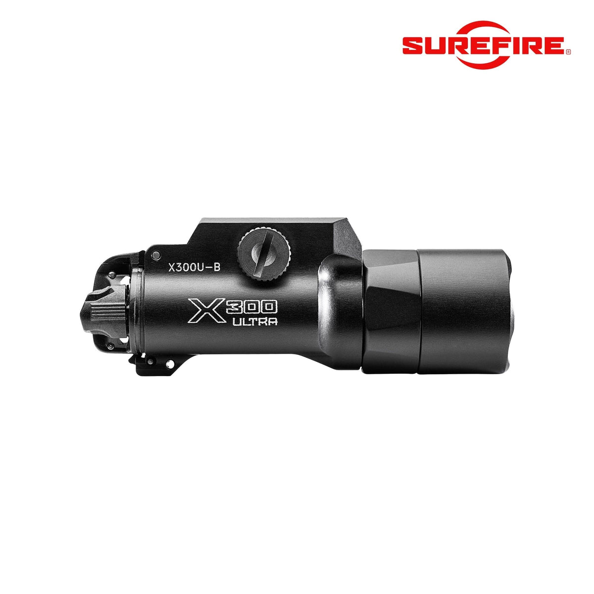 SureFire X300U-B Ultra weapon light with the Rail-Lock mount for Picatinny and Universal handgun rails