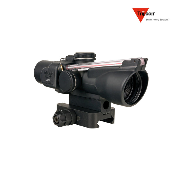 Trijicon ACOG 2x20 rifle scope with 2x magnification and a 20mm objective lens