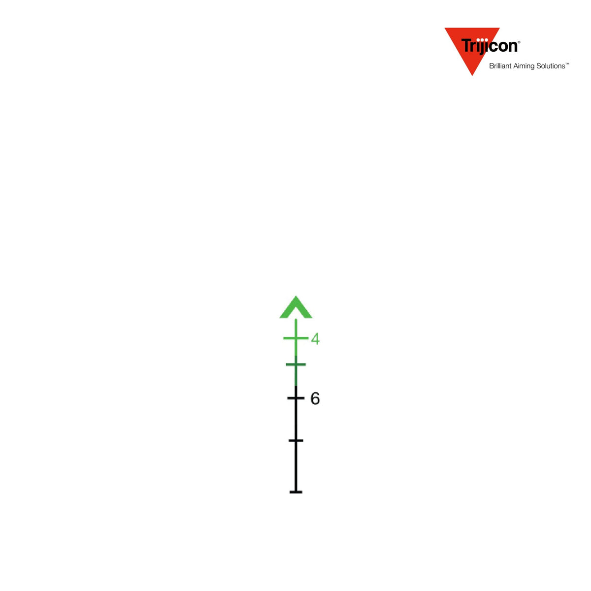 Trijicon ACOG 3.5x35 rifle scope with a green chevron .223 BAC reticle, needing no batteries for reticle illumination
