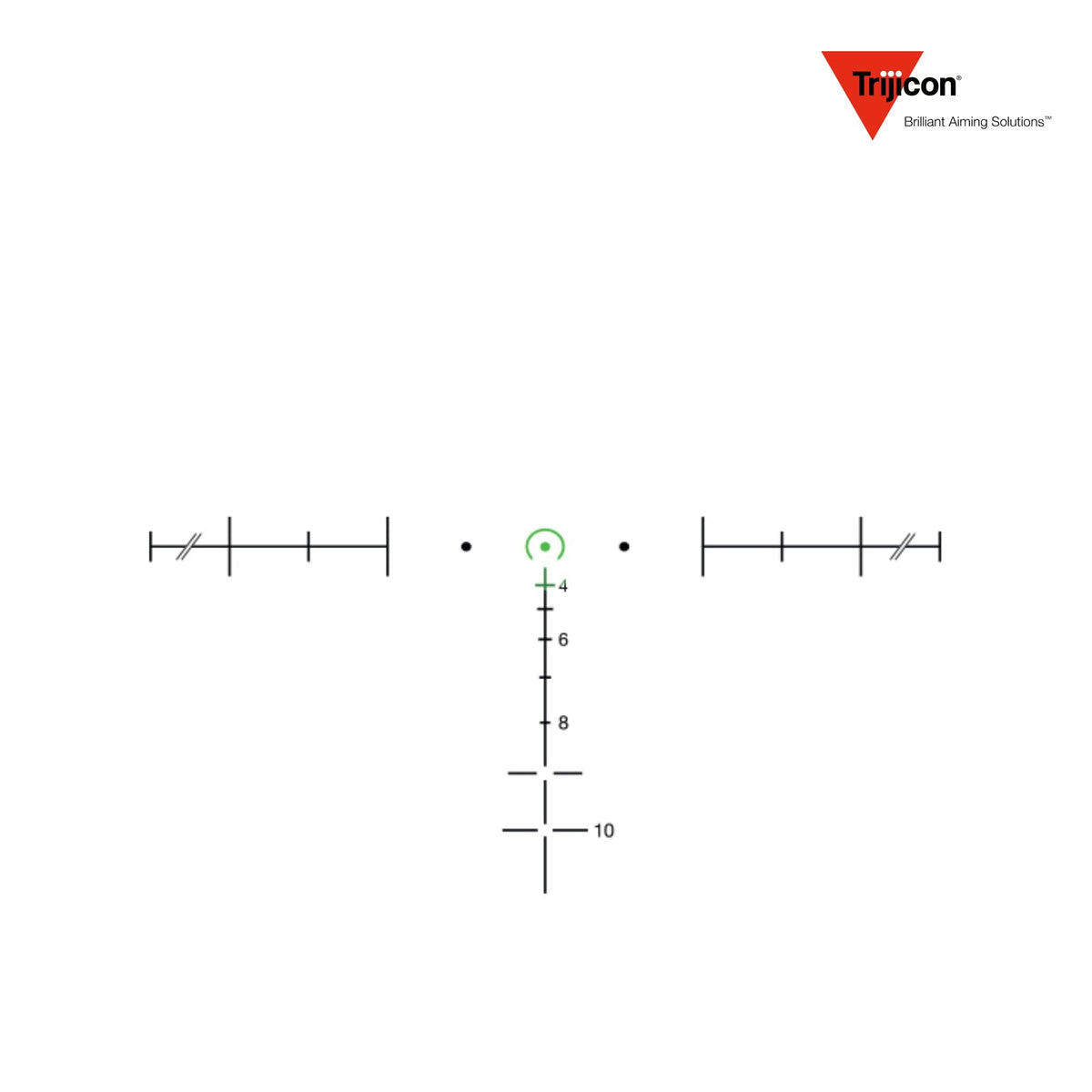 Trijicon ACOG 3.5x35 rifle scope with a green horseshoe-and-dot .223 BAC reticle, with capped windage and elevation adjusters