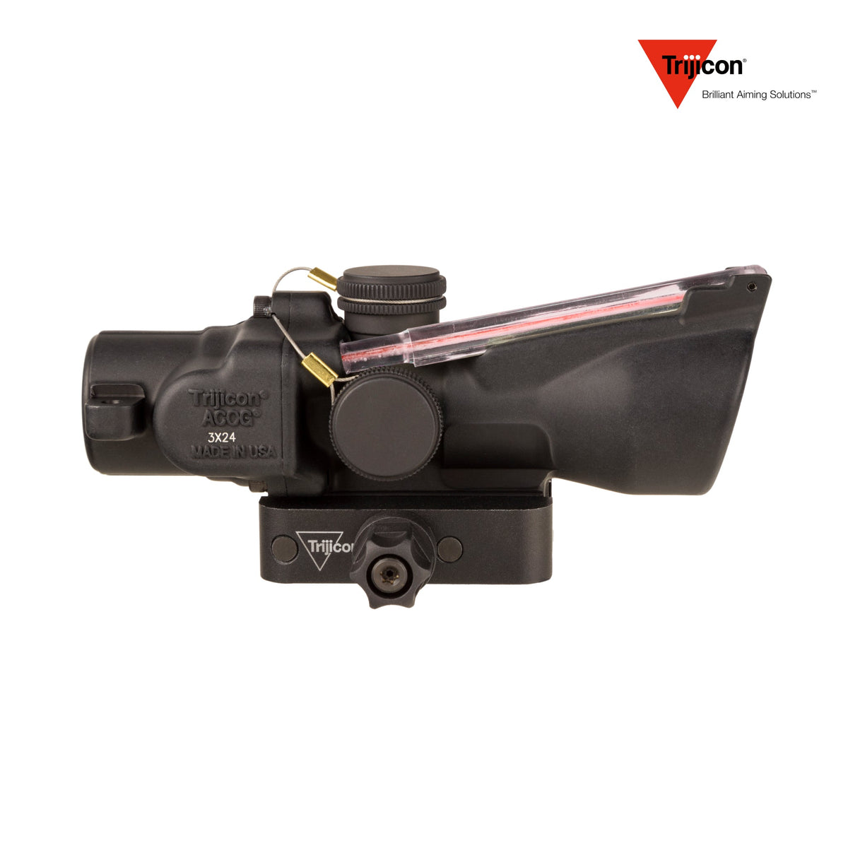 Trijicon ACOG 3x24 rifle scope with a horseshoe and dot reticle