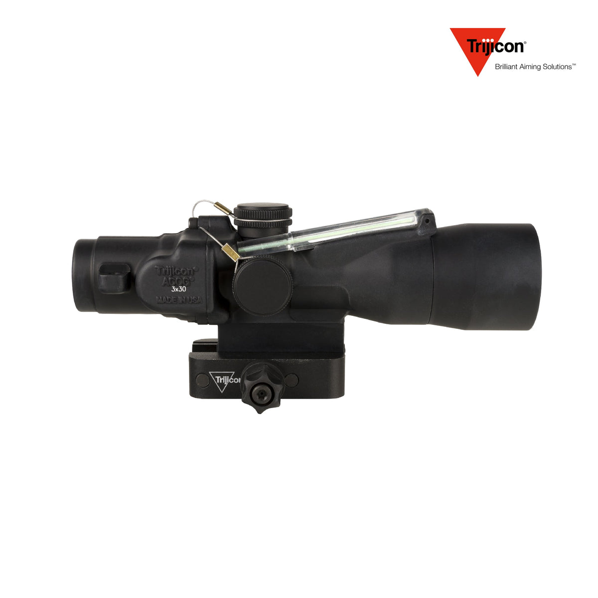 Trijicon ACOG 3x30 rifle scope with a dual-illuminated fibre optic and tritium reticle
