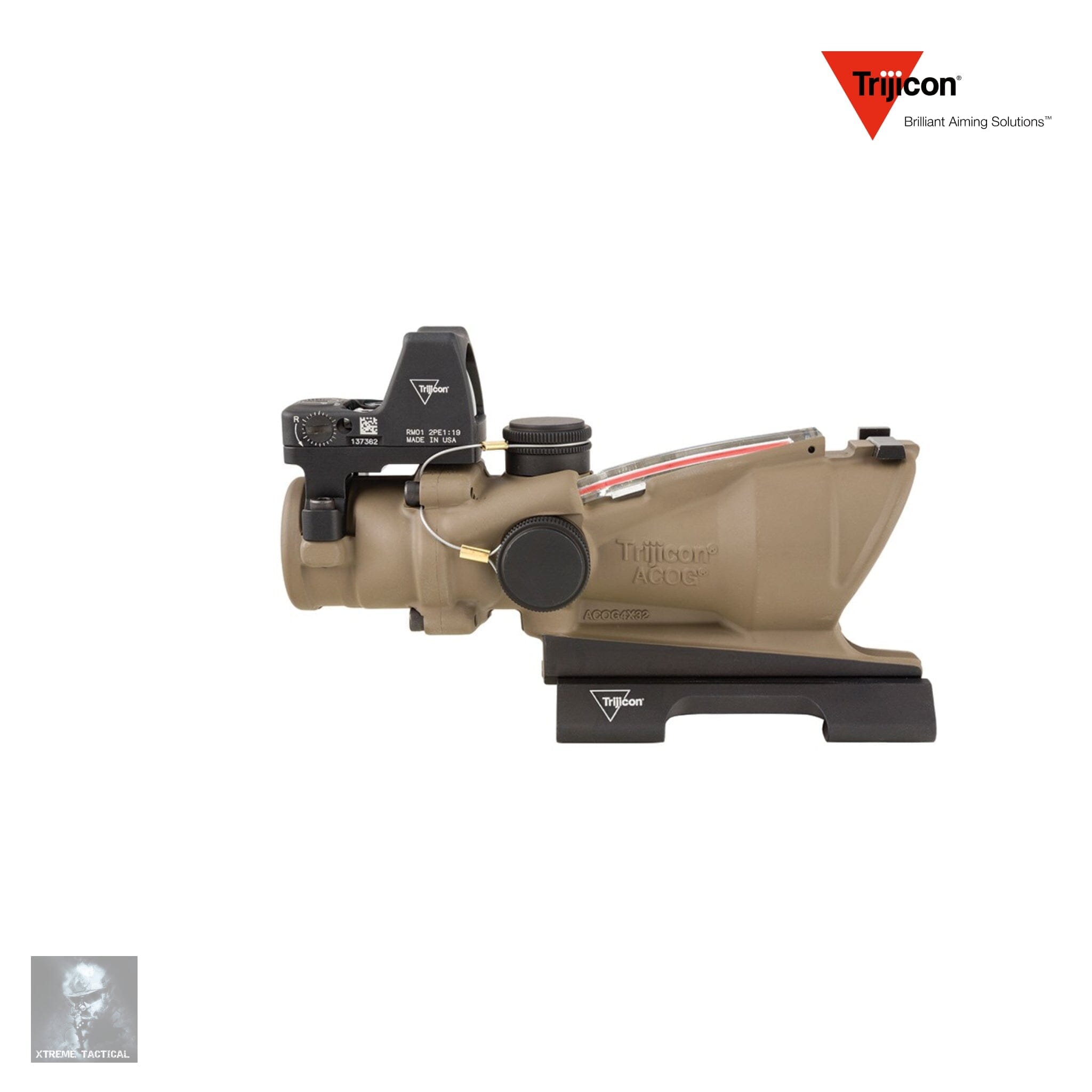 Trijicon ACOG 4×32 BAC ECOS Riflescope .223/5.56 BDC Red Crosshair Reticle Rifle Scope Trijicon 