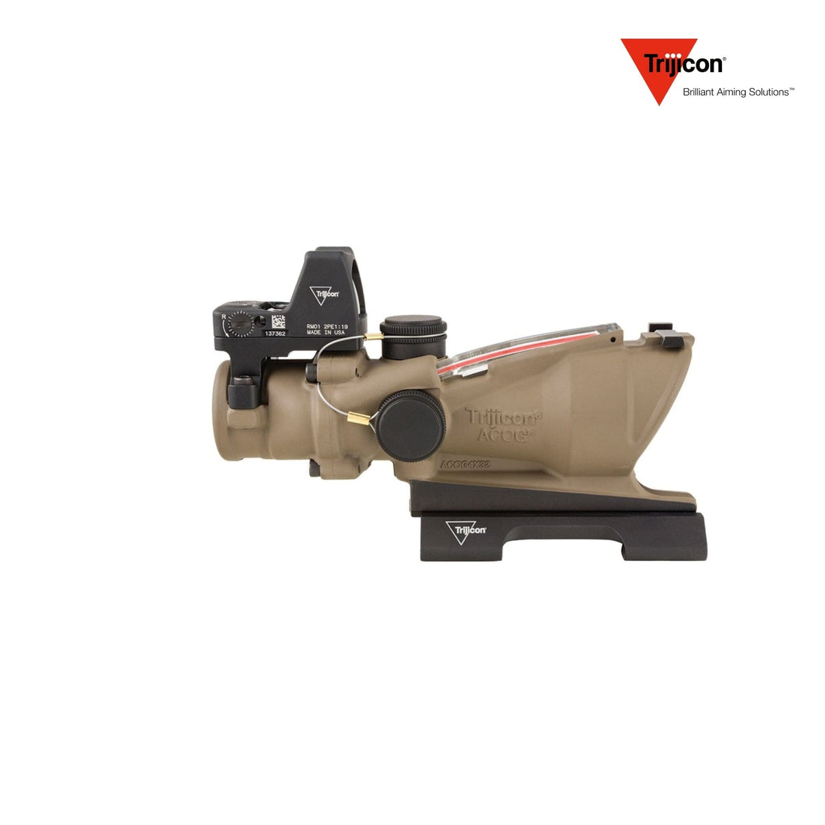Trijicon ACOG 4x32 ECOS Dual-Sight Riflescope Red Crosshair 5.56mm BDC w/ RMR – TA31-D-100553 ACOG Rifle Scope Trijicon