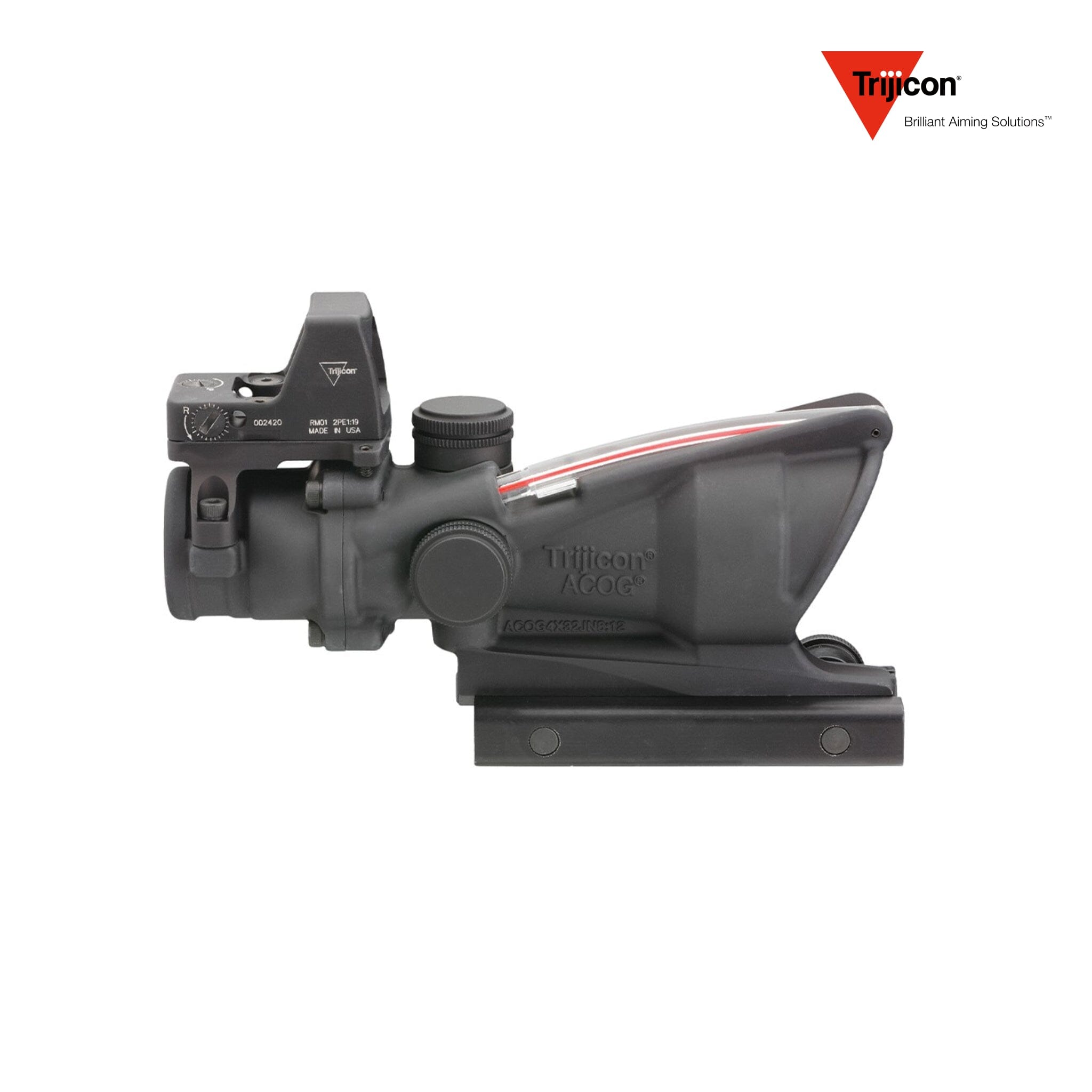 Trijicon ACOG 4x32 Rifle Scope Chevron .223 BAC Reticle with RMR Red Dot Sight ACOG Rifle Scope Trijicon 