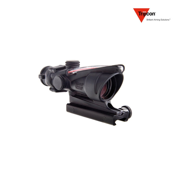 Trijicon ACOG 4x32 rifle scope with a red crosshair .223 BAC reticle
