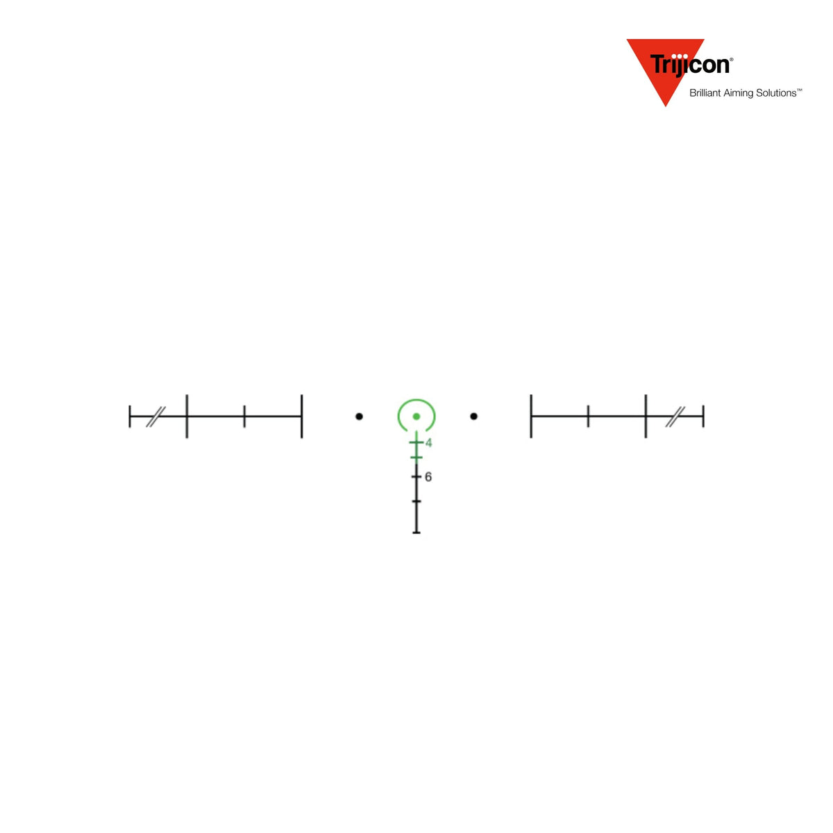 Trijicon ACOG 4x32 rifle scope with a green horseshoe-and-dot .223 BAC reticle, for flat-top rifles with a Picatinny rail