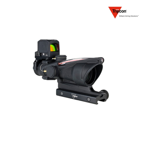 Trijicon ACOG 4x32 rifle scope paired with the RCR enclosed red dot sight
