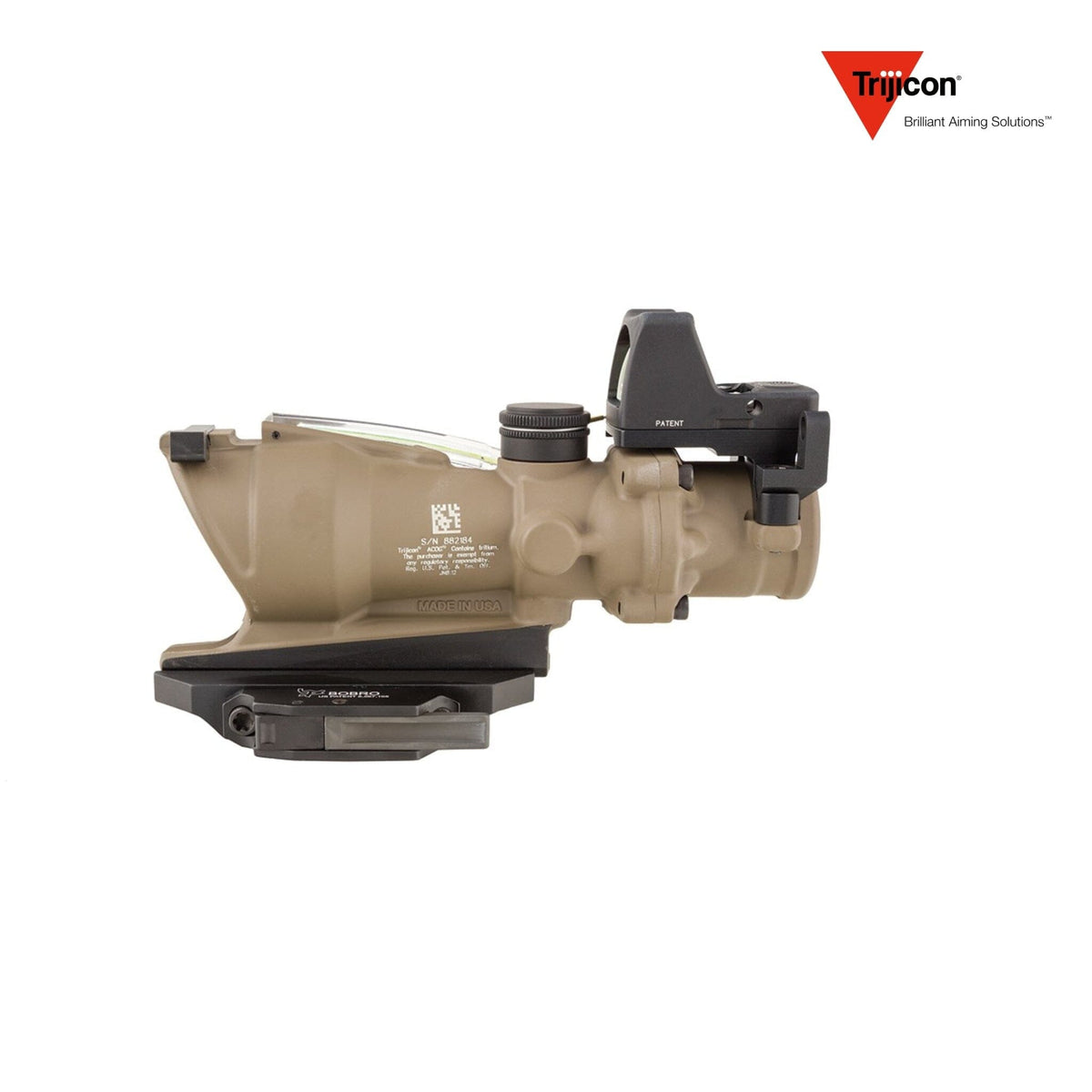 Trijicon ACOG ECOS 4x32 Dual-Illuminated Riflescope with RMR Type 2 – Green Crosshair .223/5.56 BDC – Flat Dark Earth – TA31-D-100554 ACOG Rifle Scope Trijicon
