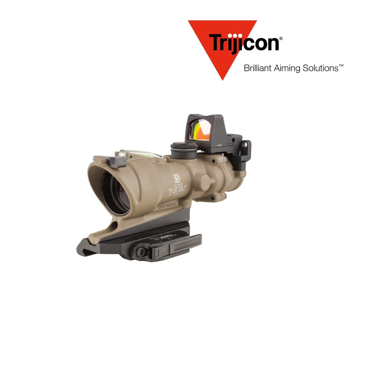 Trijicon ACOG ECOS 4x32 Dual-Illuminated Riflescope with RMR Type 2 – Green Crosshair .223/5.56 BDC – Flat Dark Earth – TA31-D-100554 ACOG Rifle Scope Trijicon