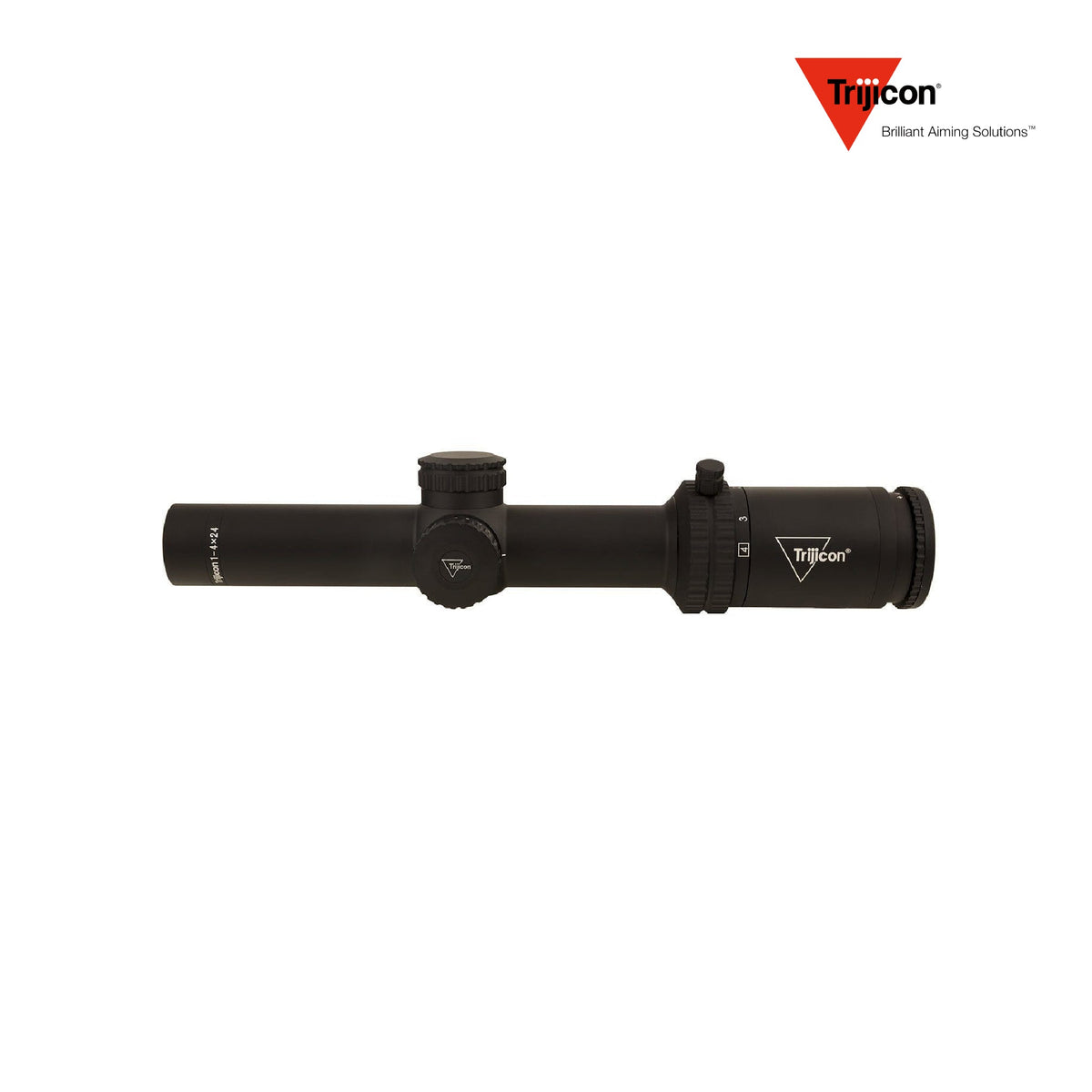 Trijicon Credo 1-4x24 LPVO rifle scope with a second focal plane reticle and a 30mm main tube