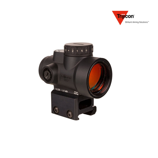 Trijicon MRO HD 1x25 68 MOA red dot sight with the full co-witness mount